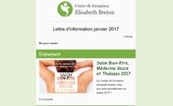 Newsletter Réflexologie Centre de formation Elisabeth Breton Janvier 2017