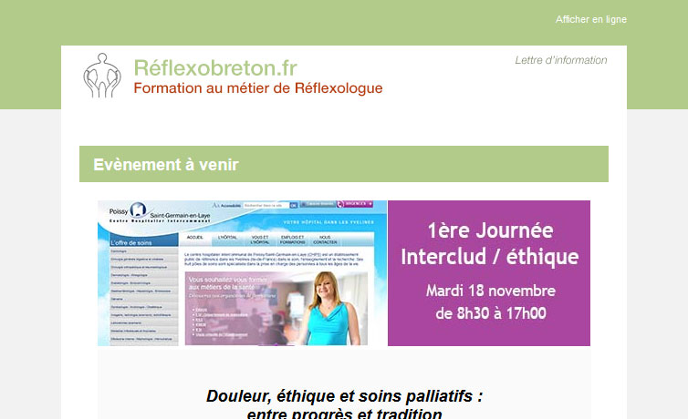 Newsletter Réflexologie - Reflexobreton.fr