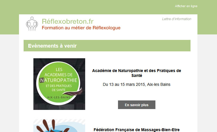 Newsletter Réflexologie - Reflexobreton.fr