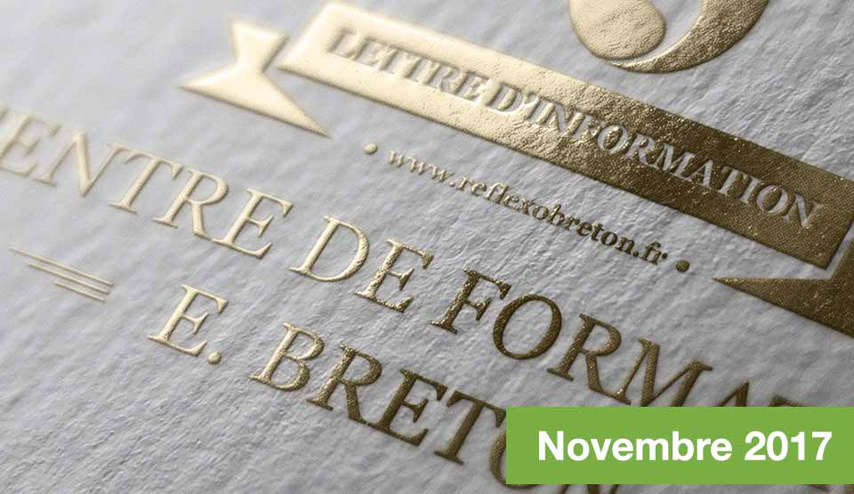 Lettre d'information – Novembre 2017