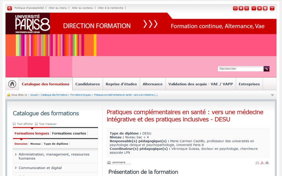 Formation Pratiques complémentaires en santé