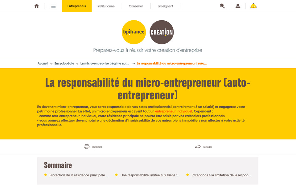 La responsabilité du micro-entrepreneur