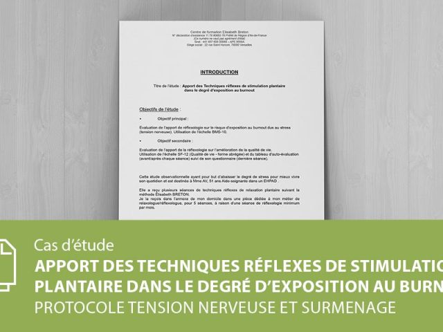 Apport des Techniques réflexes de stimulation plantaire dans le degré d’exposition au burnout